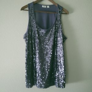 CATO Women's Sequin Purple Tank Top, Size 18/20W